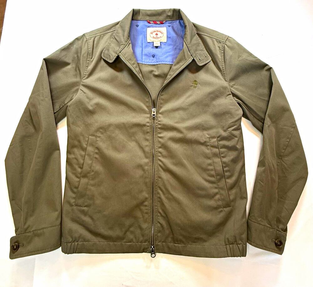 Brooks Brothers Red Fleece Olive Green Full Zip Harrington Jacket Men's Size S